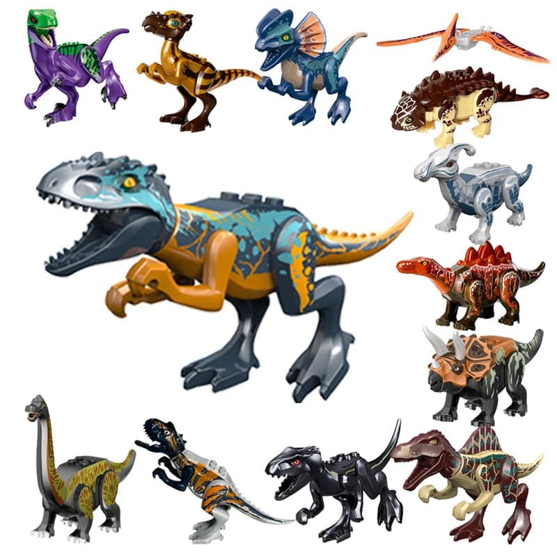 Cool Jurassic Dinosaurs World Velociraptor Triceratops Indominus T-Rex Model Assemble Building Blocks Toys For Children Boy Gift