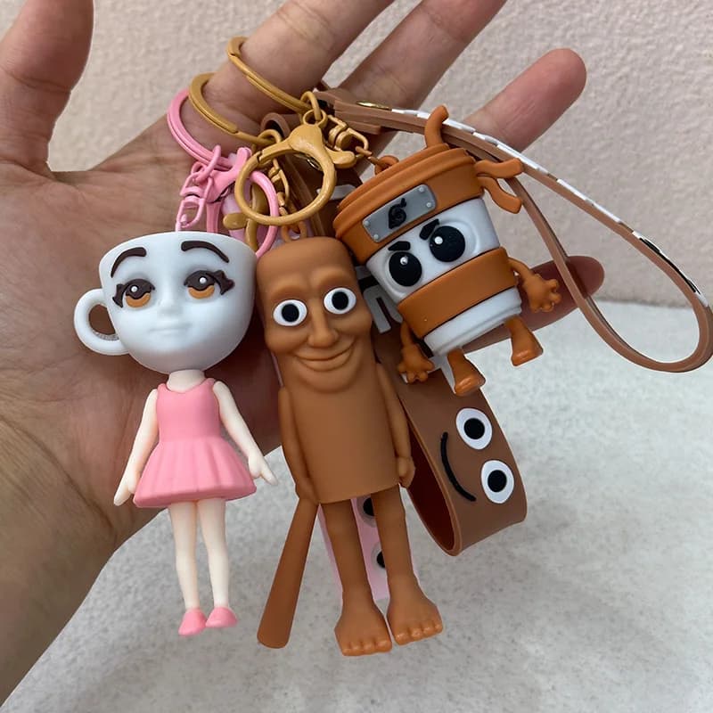 Tralalero Tralala Animals Keychains Anime Tung Tung Sahur Brainrot Car Keys Ring Action Figures Toy Keychains Bags Pendant