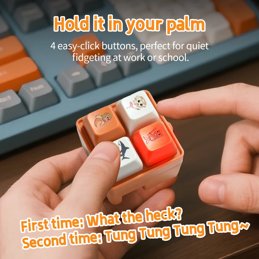 New Tralalero Tralala Tungtungtung Wooden Stick Man 4 Button Keychain Pendant Meme Brainrot Anime Peripheral Decor Gift Toys