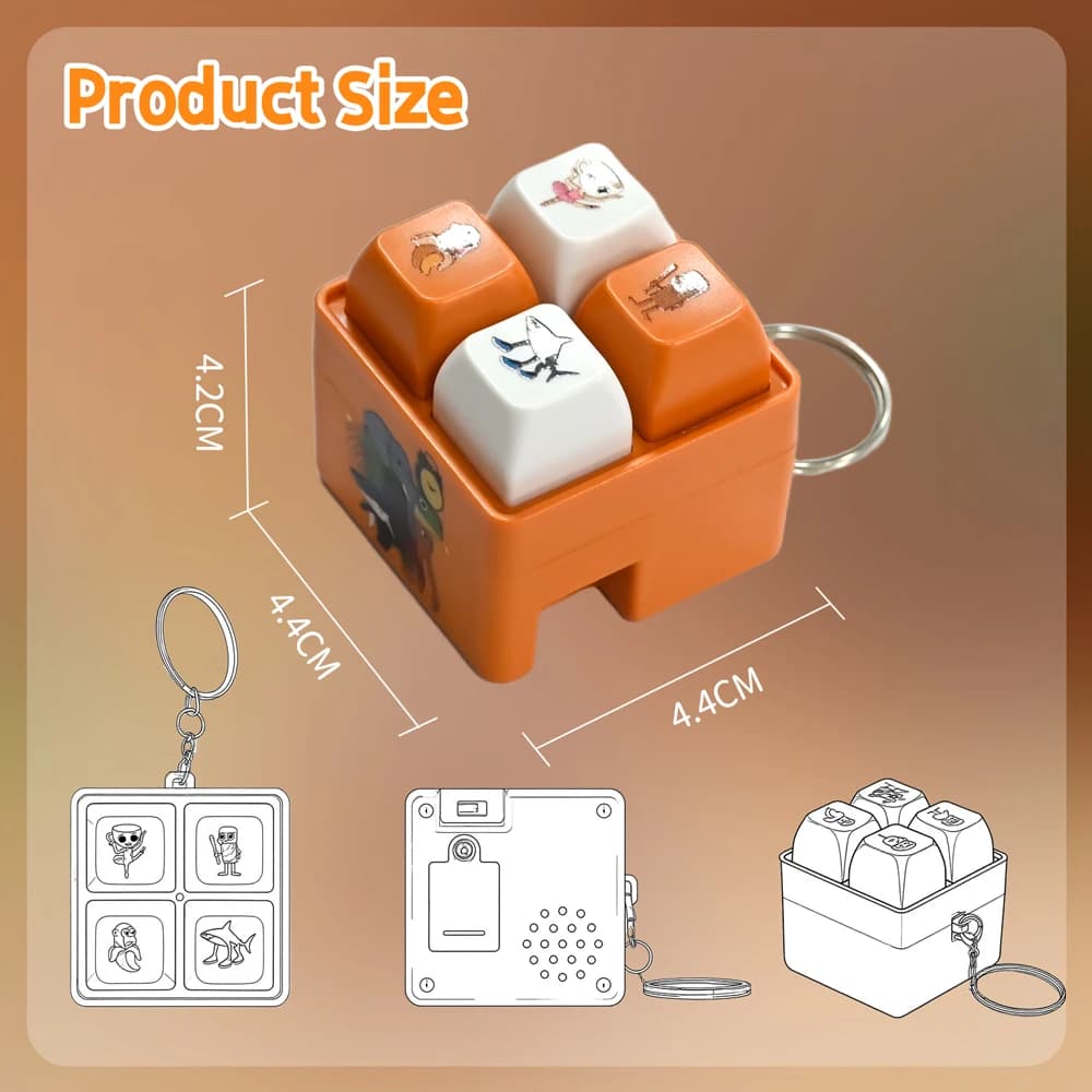 New Tralalero Tralala Tungtungtung Wooden Stick Man 4 Button Keychain Pendant Meme Brainrot Anime Peripheral Decor Gift Toys