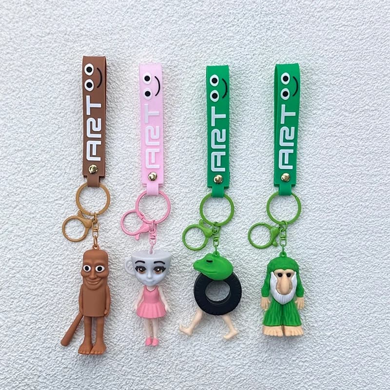Tralalero Tralala Animals Keychains Anime Tung Tung Sahur Brainrot Car Keys Ring Action Figures Toy Keychains Bags Pendant