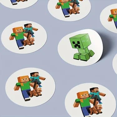 500 pieces of Blo based game sticker roll - Cartoon Cute Minecraft tape, sticker creative ins, decorative sealing stickers