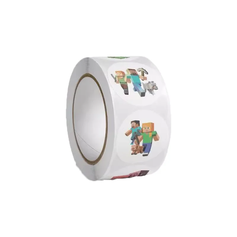 500 pieces of Blo based game sticker roll - Cartoon Cute Minecraft tape, sticker creative ins, decorative sealing stickers