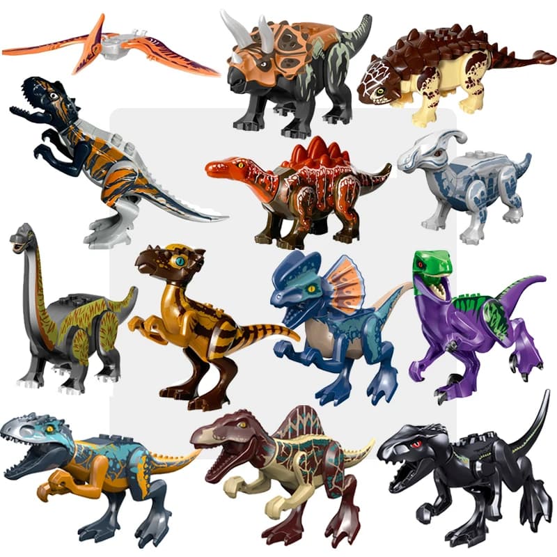 Cool Jurassic Dinosaurs World Velociraptor Triceratops Indominus T-Rex Model Assemble Building Blocks Toys For Children Boy Gift