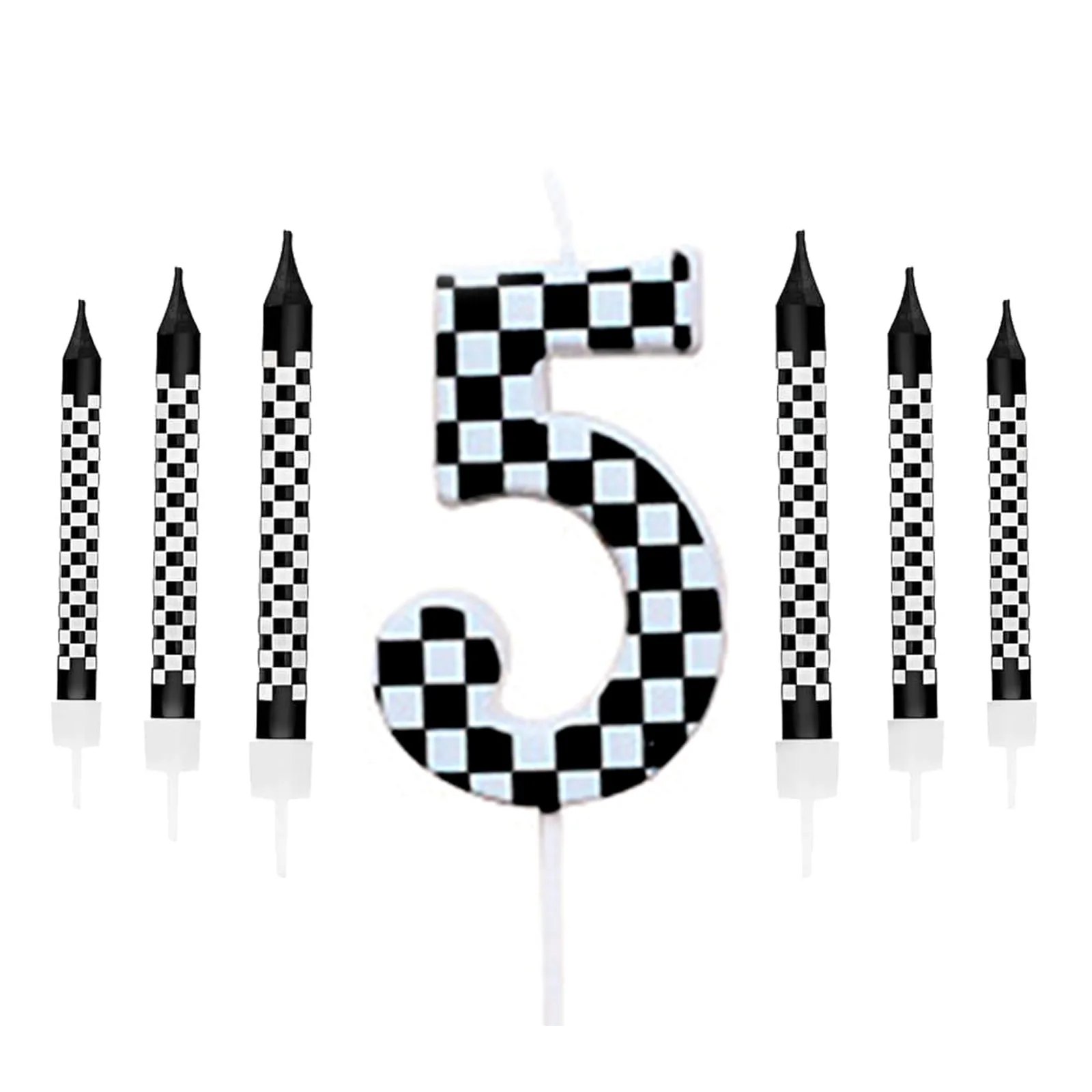 7Pcs Pixel Miner Birthday Cake Candles Topper for Pixel Theme Party Anniversary Party Video Game Party Supplies for Boys Girls