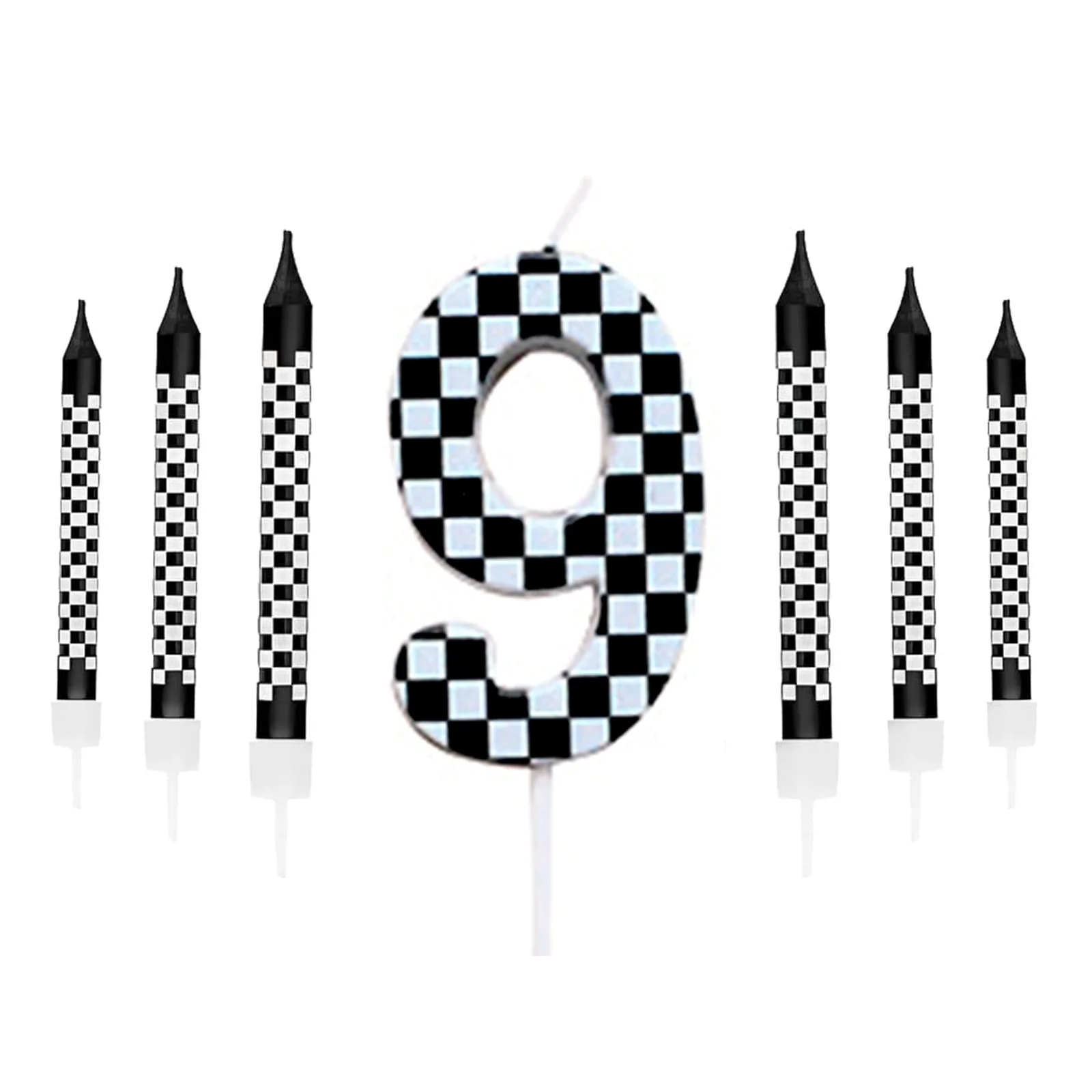 7Pcs Pixel Miner Birthday Cake Candles Topper for Pixel Theme Party Anniversary Party Video Game Party Supplies for Boys Girls